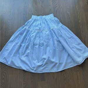 Like Love Shack Fancy Stefana Skirt medium Women’s Blue White Stripe MSRP $200 H